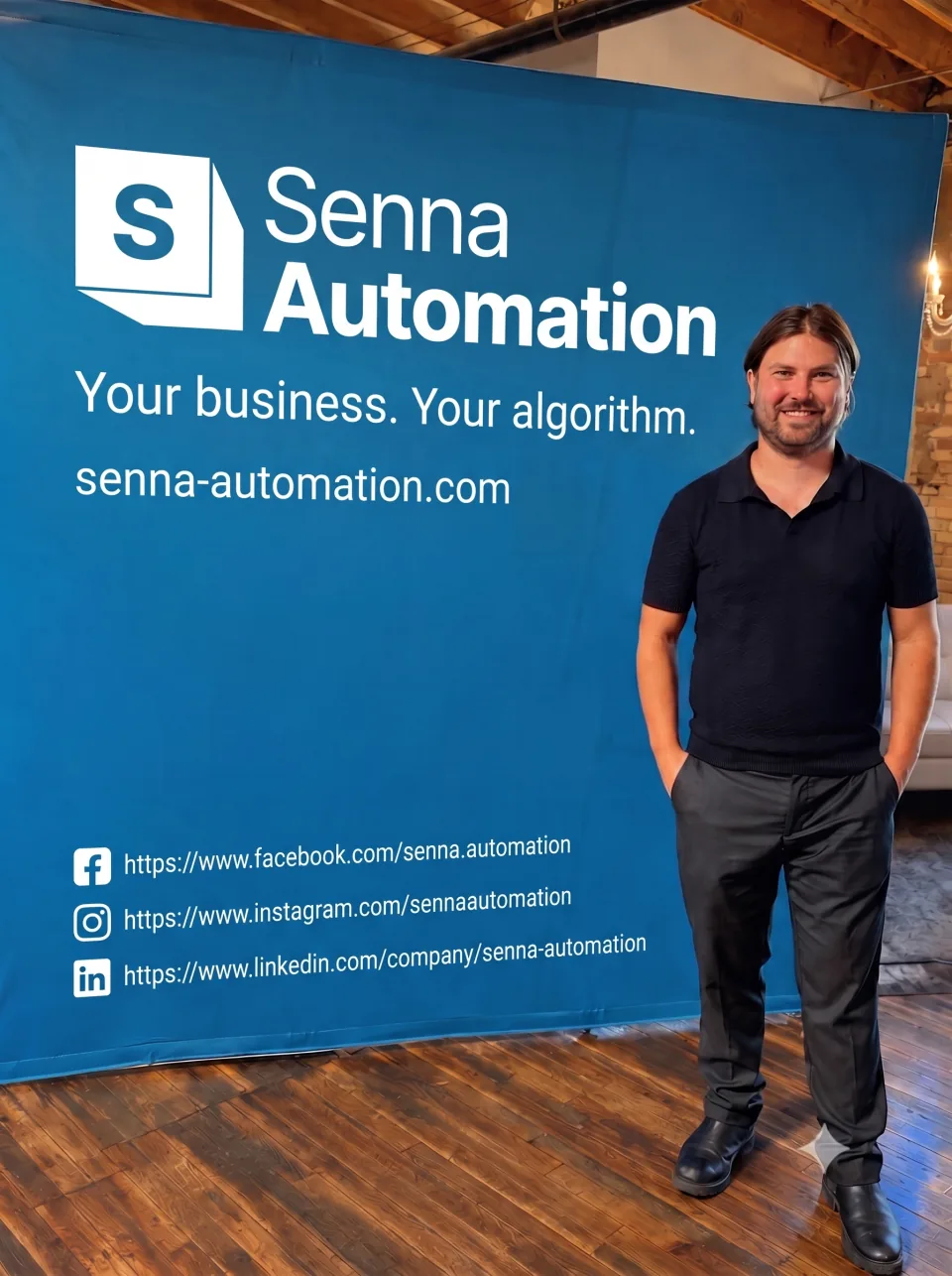 Senna Automation founder Justin Kahrs at an AI conference